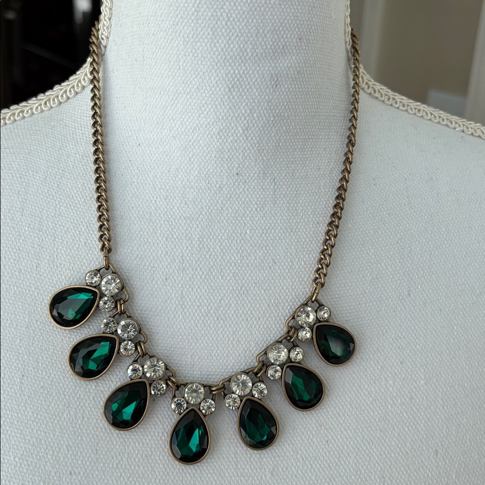 J Crew Statement Necklace Emerald Green